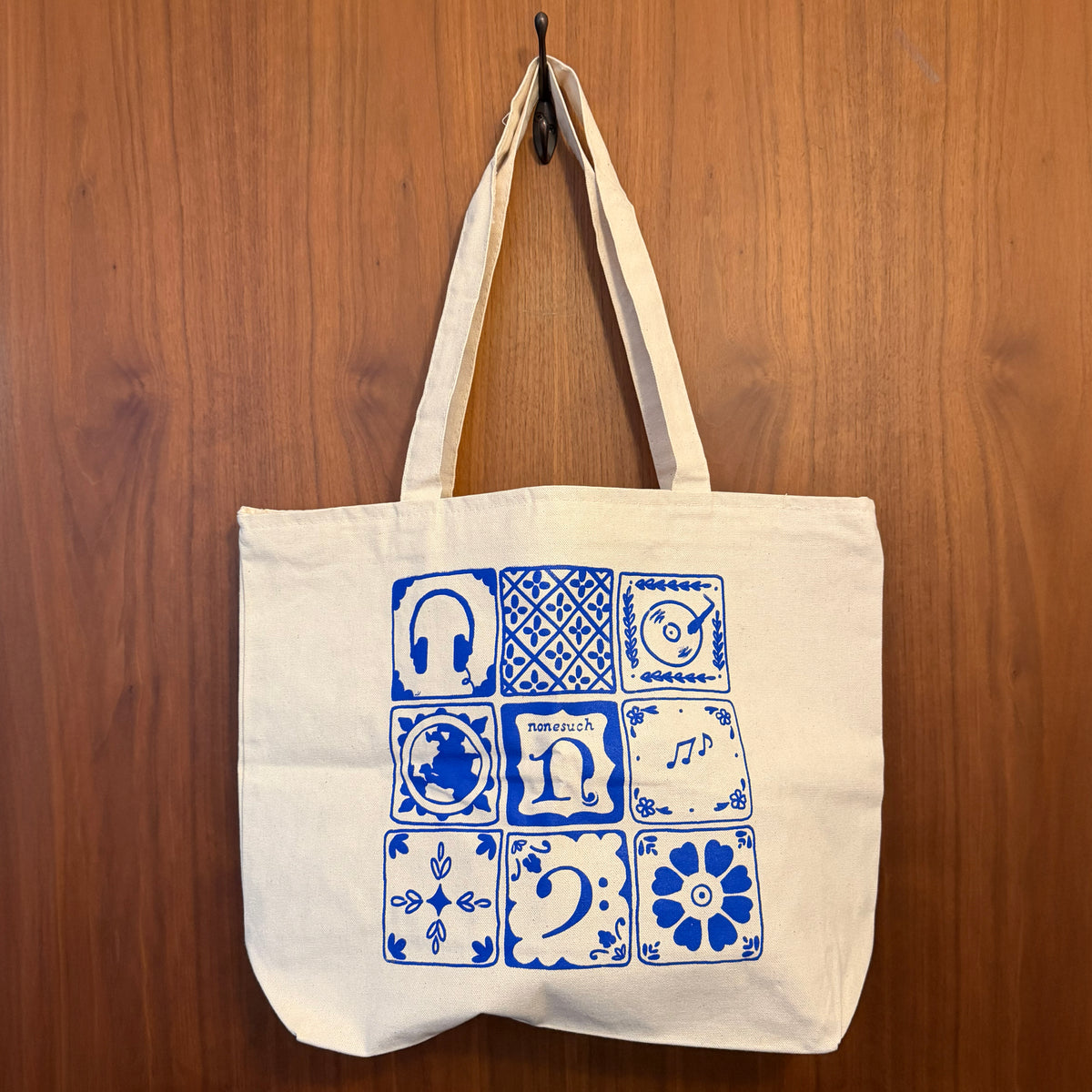 Nonesuch Blue-Tile Zippered Tote Bag
