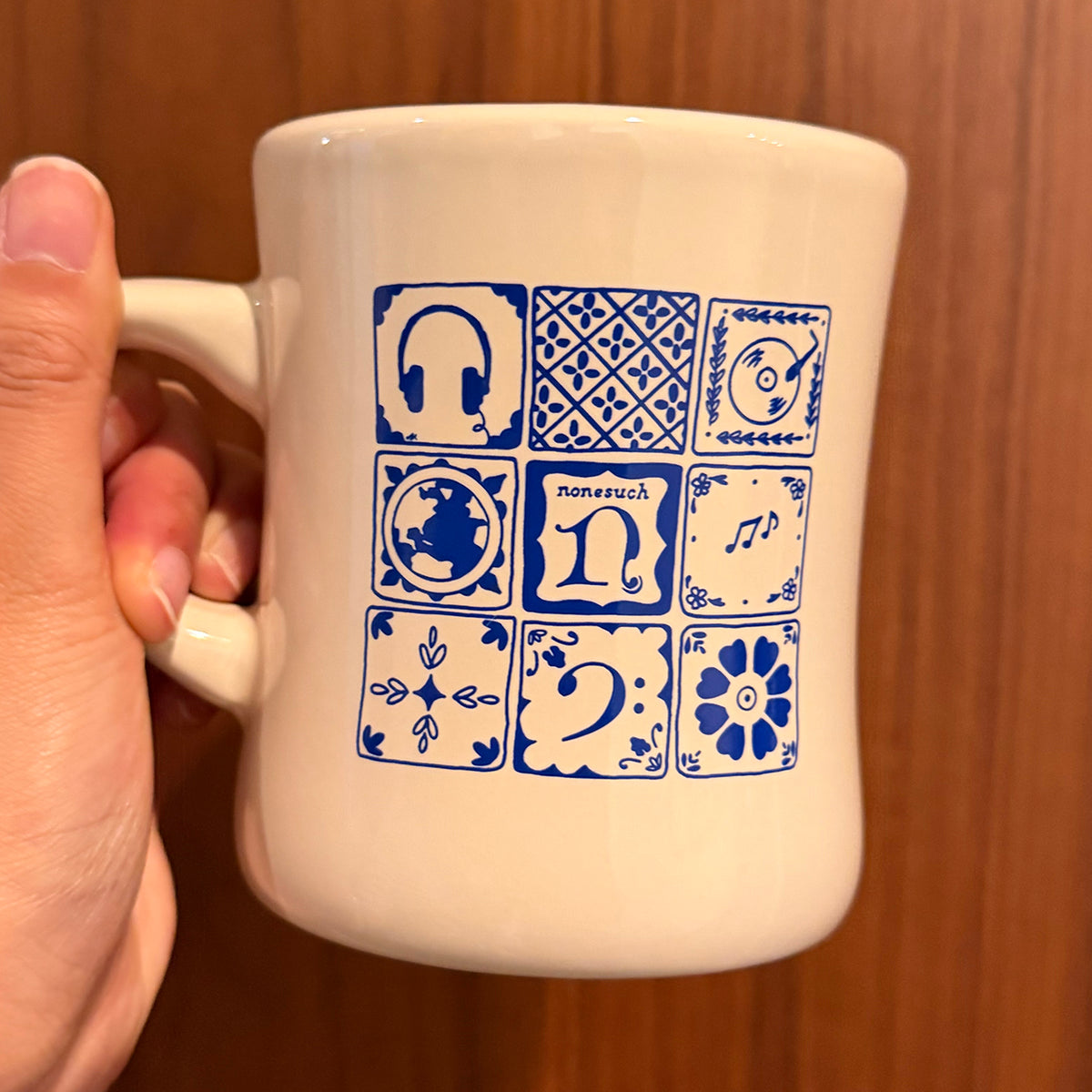 Nonesuch Blue-Tile Diner Mug